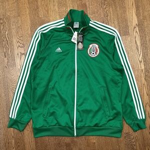NWT Adidas 2014 Mexico National Soccer Team Green 3 Stripe Track Jacket Mens XL